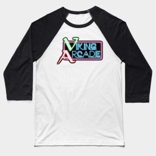 Neon Viking Arcade Logo Baseball T-Shirt